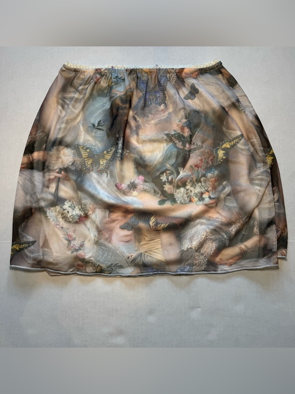 PrettyLittleThing NWT Butterfly Mesh Mini Skirt US 12 🦋 Y2K Fairycore